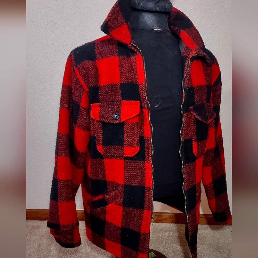 Vintage Wool Flannel DUCK UNLIMITED Mackinaw Hunting Jacket Mens XL